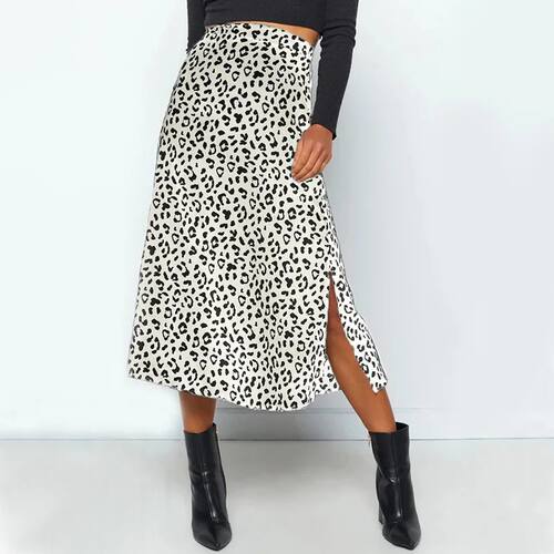 New Sexy Leopard Print  Split Skirt CasualLong Skirts for Wo