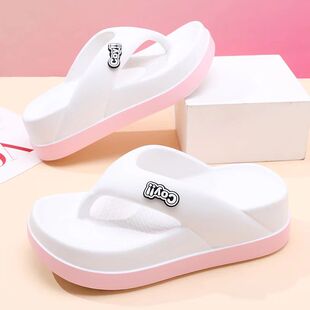 Thick bottom flip flops for women's summer new height increa