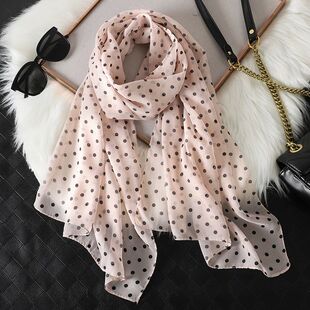Printed Dot Chiffon Scarf Women Pareo Lady Bandanas Beach To