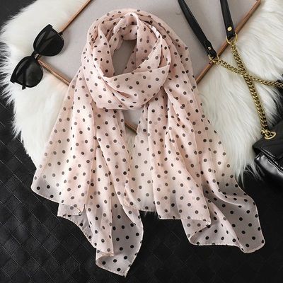 Printed Dot Chiffon Scarf Women Pareo Lady Bandanas Beach To