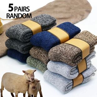 Crew Pairs Warm Socks Colors Men Random Cozy Mid
