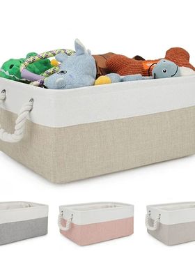 Folding Linen Fabric Storage Basket Multi-functional Sundrie