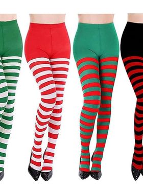 Cotton Pantyhose Cute Cosplay Striped Dance Clubwear Stocks