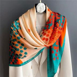 110x110cm Women Silk Square Scarf Female Design Print Lady S