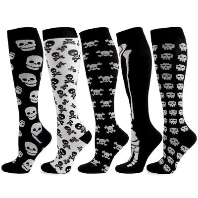 Varicocele Socks Compression Socks Halloween Skull Bone Bat