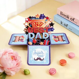 1pc,?Father'S?Day,?Pop-Up?Greeting?Card?Box?for?Dad'S?Birthd