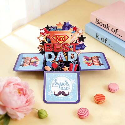 1pc,?Father'S?Day,?Pop-Up?Greeting?Card?Box?for?Dad'S?Birthd