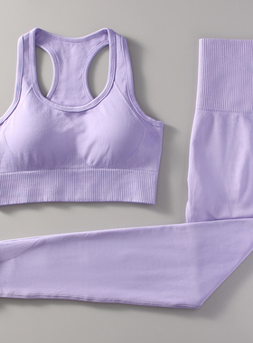 NEW Yoga Set Seamless Gym Sets Women Gradient Fitness Sports