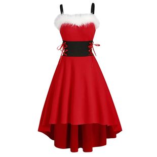 Dress For Women Christmas Dress Patchwork Dresses Bandage Lo