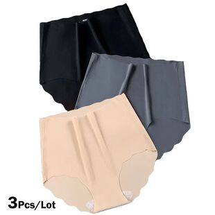 3Pcs/Lot High Waist Panties Women Ice Silk Seamless Underwea