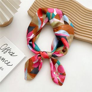 New 70*70cm Silk Satin Hair Scarf Women Handkerchief Printed