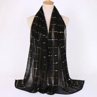 Scarf Glitter Lurex Shawl Lightweight Elastic Elegant Summer
