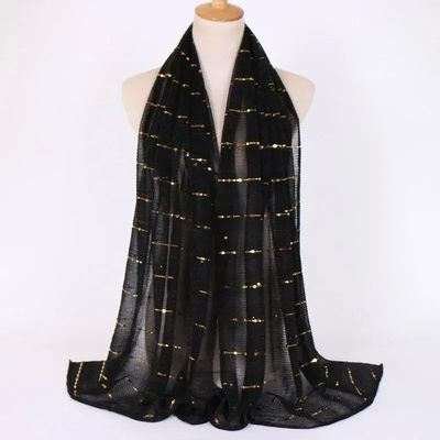 Summer Lurex Glitter Scarf Elegant Lightweight Elastic Shawl