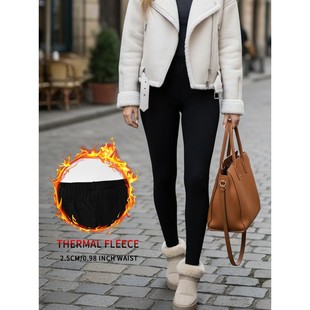 Women's fleece lined thermal pants for winter activities leg