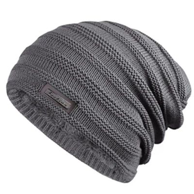 New Unisex Fur Lined Beanie Hat Keep Warm Winter Hat Thick S