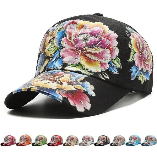 Summer Quick Dry Baseball Cap Men's and Women's Flower Sun H
