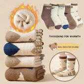 Autumn Thicken Kids Warm Winter Half Boys Pairs Socks Cart