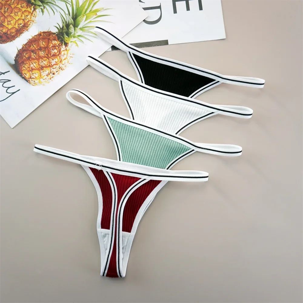 3Pcs/set Sexy Solid Women's Panties Cotton Striped Underwear图片