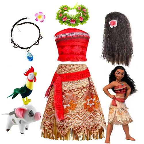 Moana Dress for Kids Girls Princess Vaiana Cosplay Carnival