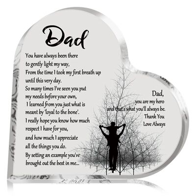 1-3PCS Heart Shape Acrylic Plaque for Dad Birthday Father's