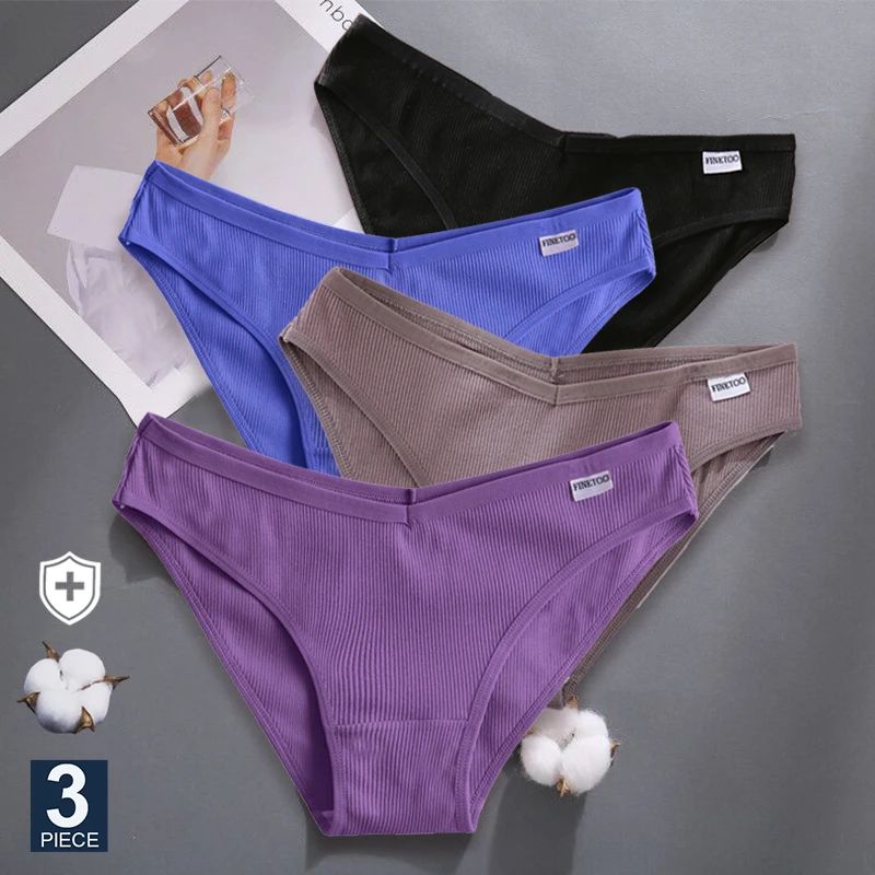 3PCS/Set M-XXL Women Sexy Cotton Panties Underwear Female Un图片