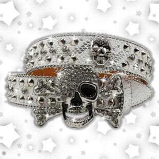 Fashion Belt For Jeans Men For Skull Rhinestone Belts Women
