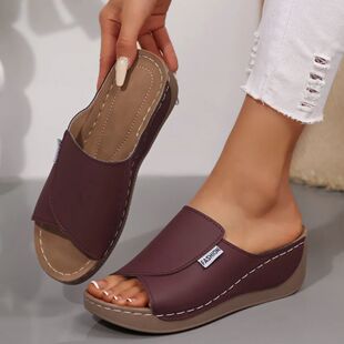 Summer Soft Platform Slippers Women 2025Peep Toe Wedges Flip