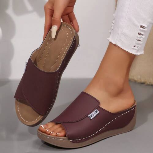 Summer Soft Platform Slippers Women 2025Peep Toe Wedges Flip