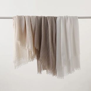 Solid Color Cotton Linen Scarf for Women Lady Literature Ant