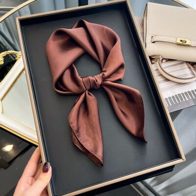 60cm Solid Colors Neckerchief  Scarf For Women Silk Satin He