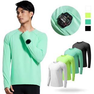 Men Marathon Running T-Shirt Long Sleeve Anti-UV Quick Dry W
