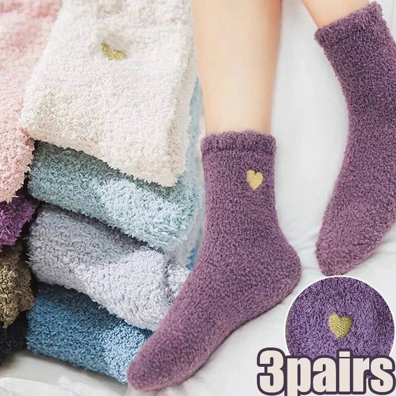 Casual Love Plush Socks Women Girls Winter Warm Thickening H