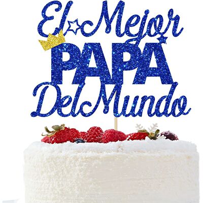 Happy Father's Day Cake Topper El mejor papá del mundo Cupc