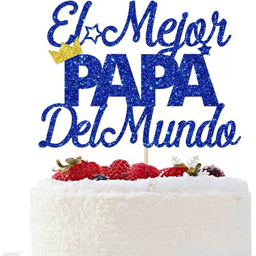 Happy Father's Day Cake Topper El mejor papá del mundo Cupc