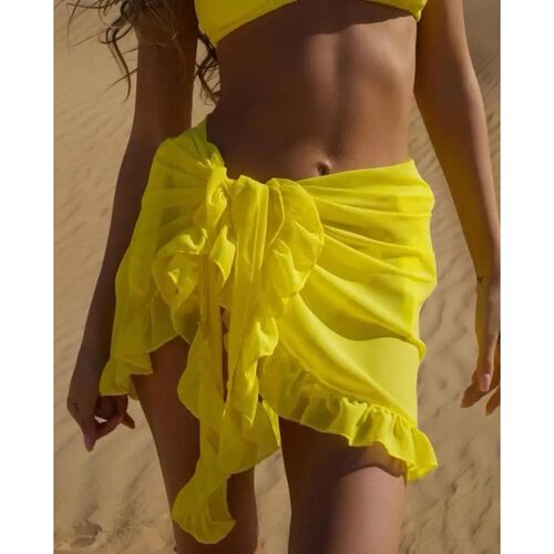 Women Cover-Ups Skirts Chiffon Swimwear Pareo Scarf Bikini C