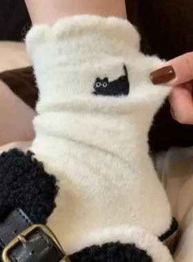 1/2/3pairs Autumn Winter Home Fluffy Socks Thickened Plush W