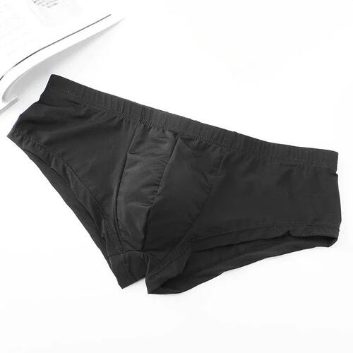 Men Trunks Ice Silk Underwear Ultra Low Waist Bulge Pouch Bo