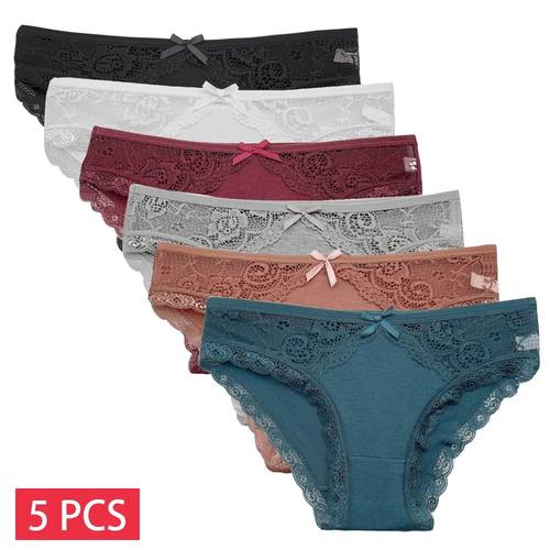 5 PCS/SET New Arrival Low Rise Ladies Sexy Lace Panty Underp