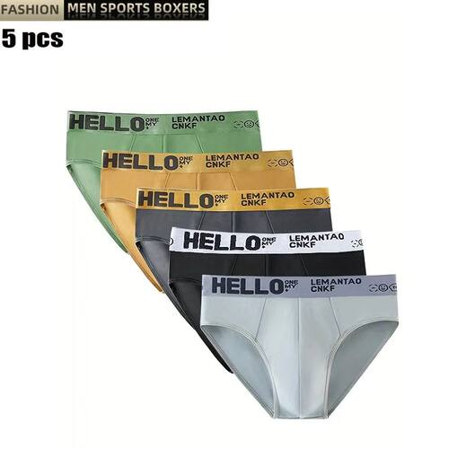 5Pcs Men's Underwear Summer Men Briefs Male Large Size Boy C