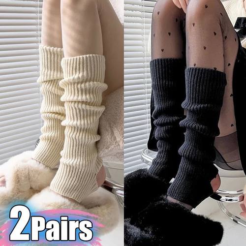 1/2pair Lolita Long Socks for Women Leg Warmers Knitted Stoc