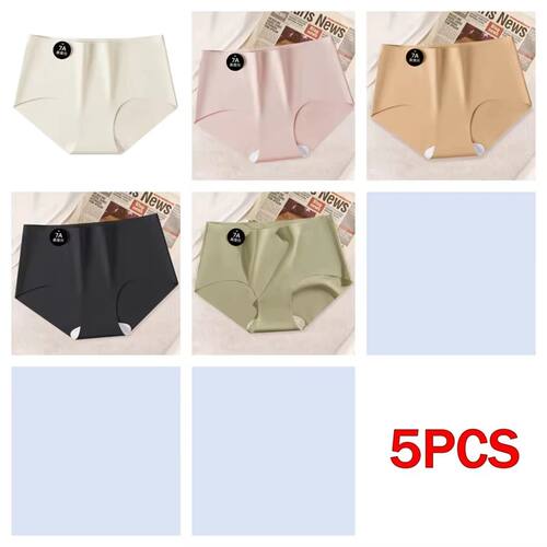 5PCS Seamless Mulberry Silk Underwear Ultral Thin Women's Pa