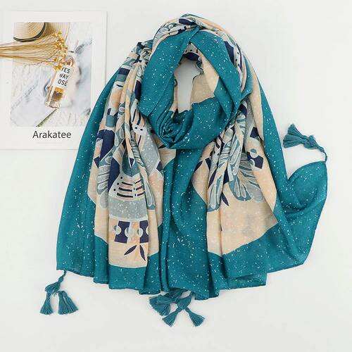 Printed  Tassel Viscose Shawl Scarf Lady High Quality Wrap P