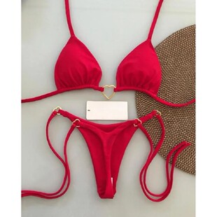 Sexy Halter Solid color Bikini Set Women's Swimsuit Two-piec