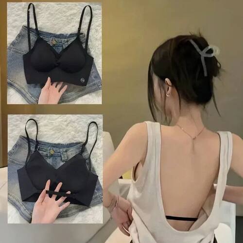 Women Invisible Bra Deep U Plunge Bras Backless Top for Dres