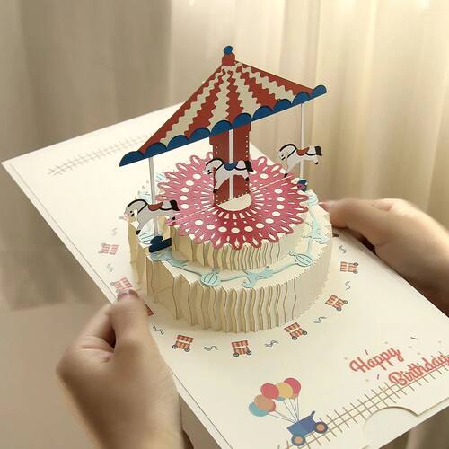 Happy Birthday Pop Up Card – 3D Birthday or Anniversary Gre