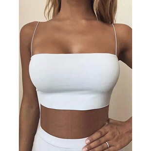 Summer Sexy Camis sleeveless Top Cotton Crop Women Elastic