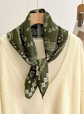 Spring/Summer 70cm Cashew Print Square Scarf Women’s Breath