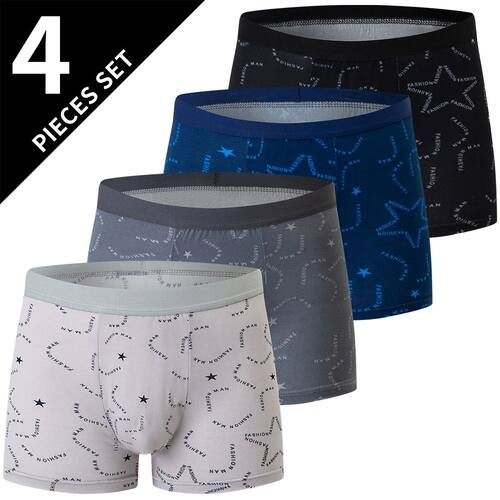 4 Pack Europe and America Size MEN'S FASHION Sexy Boxer Unde