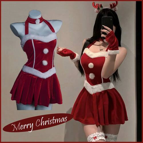 Super Sexy Christmas Outfit Hot Red Reindeer Santa Cosplay R