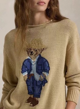 New Women's Curled collar Knitted Sweater Pure Cotton Cartoo